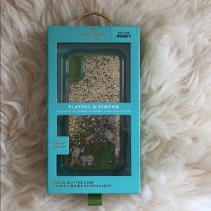 Kate Spade iPhone X Liquid Glitter Champagne Case